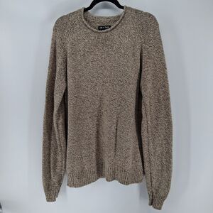 Line Of Trade Mens XL Sweater  Wool Blend Roll Neck Beige Preppy Classic Basic